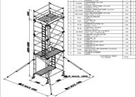 Ponteggio a torre leggero mobile di alluminio dei sistemi d'acciaio stabili dell'armatura